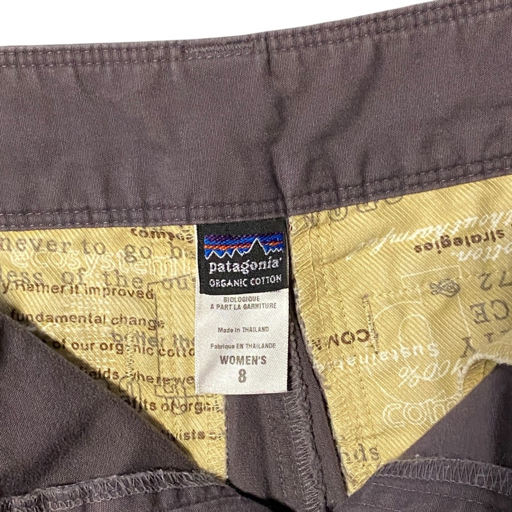 Patagonia Womens Organic Cotton Hiking Utility Shorts Gray Size 8 Double Button - Picture 3 of 8